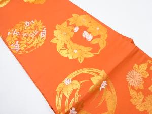 桝屋高尾謹製　花丸模様織り出し名古屋帯